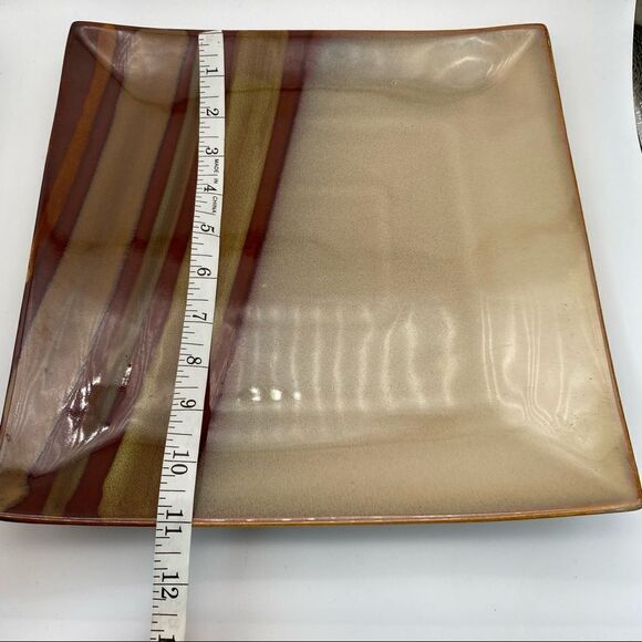 - 3 SANGO AVANTI BROWN Square Large‎ dinner Plates - Picture 15 of 15